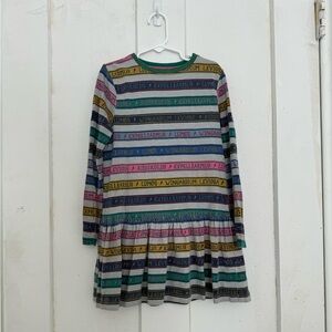 Mini Boden Multi-Color Striped Long-Sleeve Knit Dress